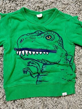 GAP Kids Green Dinosaur Zip Pullover
